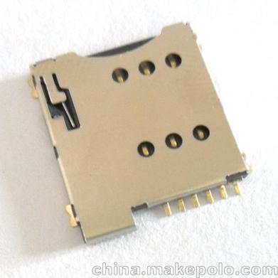 批發(fā)供應(yīng)nanosim卡座自彈式61p7p帶檢測開關(guān)腳